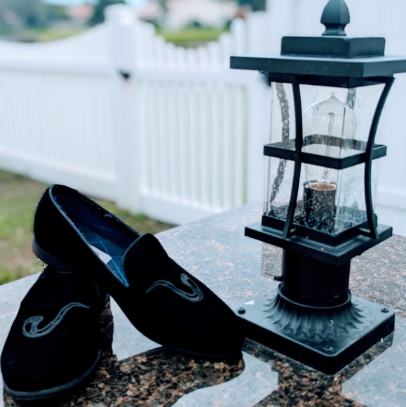 Steve Madden velvet slip on with cigar embroidery. - Picture 1 of 6